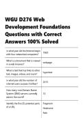 WGU D276 &vert; Web Development Foundations &vert; Questions with Correct Answers 100- Solved