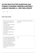 ACVPM PRACTICE TEST QUESTIONS AND CORRECT ANSWERS &lpar;VERIFIED ANSWERS&rpar; &vert; ALREADY GRADED A&plus; &vert; NEW 2026 UPDATE