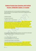 Diabetes Practice Exam Questions with Verified &NewLine;Answers &vert;2026&sol;2027 Update &vert; A&plus; Graded 