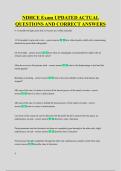 NDHCE Exam UPDATED ACTUAL &NewLine;QUESTIONS AND CORRECT ANSWERS