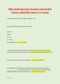 NERC Certification Exam Questions with Verified &NewLine;Answers &vert;2026&sol;2027 Update &vert; A&plus; Graded 