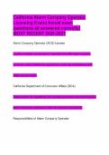 California Alarm Company Operator Licensing Exam&vert; Actual exam questions all answered correctly&vert; MOST RECENT 2026-2027