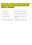 GACE Health and Physical Education Assessment &NewLine;Guide ACTUAL UPDATED QUESTIONS AND &NewLine;CORRECT ANSWERS 