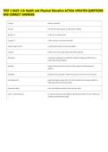 TEST 2 GACE 116 Health and Physical Education ACTUAL UPDATED QUESTIONS &NewLine;AND CORRECT ANSWERS 