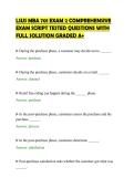 LSUS MBA 701 EXAM 2 COMPREHENSIVE&NewLine;EXAM SCRIPT TESTED QUESTIONS WITH&NewLine;FULL SOLUTION GRADED A&plus;
