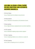 LSUS MBA 701 EXAM 2 FINAL PAPER&NewLine;SOLVED QUESTIONS AND ACCURATE&NewLine;ANSWERS GRADED A&plus;