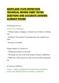 MARYLAND STATE INSPECTION&NewLine;TECHNICAL REVIEW SHEET TESTED&NewLine;QUESTIONS AND ACCURATE ANSWERS&NewLine;ALREADY PASSED
