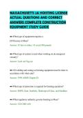 MASSACHUSETTS 2A HOISTING LICENSE&NewLine;ACTUAL QUESTIONS AND CORRECT&NewLine;ANSWERS COMPLETE CONSTRUCTION&NewLine;EQUIPMENT STUDY GUIDE