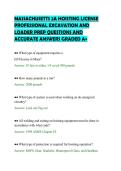 MASSACHUSETTS 2A HOISTING LICENSE&NewLine;PROFESSIONAL EXCAVATION AND&NewLine;LOADER PREP QUESTIONS AND&NewLine;ACCURATE ANSWERS GRADED A&plus;