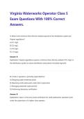 Virginia Waterworks Operator Class 5&NewLine;Exam Questions With 100&percnt; Correct&NewLine;Answers&period;