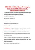 NR341 Final Exam V1&ndash;V3 &vert; NR 341 Final Exam V1&ndash;V3 &vert; Complex Adult Health &vert; Chamberlain University &vert; Complete Exam Bundle with Detailed Verified Answers