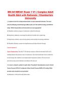 NR341 Exam 1 V1&ndash;V3 &vert; NR 341 Exam 1 V1&ndash;V3 &vert; Complex Adult Health &vert; Chamberlain University &vert; Complete Exam Bundle with Detailed Verified Answers