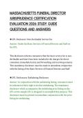 MASSACHUSETTS FUNERAL DIRECTOR&NewLine;JURISPRUDENCE CERTIFICATION&NewLine;EVALUATION 2026 STUDY GUIDE&NewLine;QUESTIONS AND ANSWERS&NewLine;