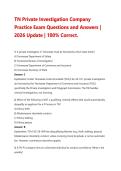 TN Private Investigation Company&NewLine;Practice Exam Questions and Answers &vert;&NewLine;2026 Update &vert; 100&percnt; Correct&period;