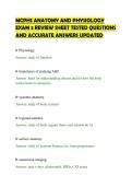 MCPHS ANATOMY AND PHYSIOLOGY&NewLine;EXAM 3 REVIEW SHEET TESTED QUESTIONS&NewLine;AND ACCURATE ANSWERS UPDATED