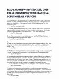 FLSD EXAM NEW REVISED 2025&sol; 2026&NewLine;EXAM &lpar;QUESTIONS&rpar; WITH GRADED A&plus;&NewLine;SOLUTIONS ALL VERSIONS