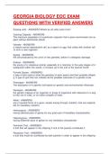 GEORGIA BIOLOGY EOC EXAM QUESTIONS WITH VERIFIED ANSWERS