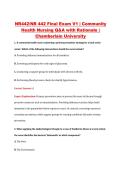 NR442&sol;NR 442 Final Exam V1 &vert; Community &NewLine;Health Nursing Q&A with Rationale &vert; &NewLine;Chamberlain University