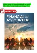 Solution Manual for Financial Accounting&comma; 11th Edition by Robert Libby&comma; Patricia Libby & Frank Hodge &vert; Complete Chapters 1&ndash;13 Solutions&comma; Worked Problems&comma; Practice Exercises & Exam Preparation Guide 2026