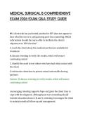 MEDICAL SURGICAL B COMPREHENSIVE&NewLine;EXAM 2026 EXAM Q&A STUDY GUIDE