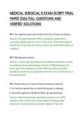 MEDICAL SURGICAL B EXAM SCRIPT FINAL&NewLine;PAPER 2026 FULL QUESTIONS AND&NewLine;VERIFIED SOLUTIONS&NewLine;