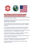NCCT MEDICAL ASSISTANT UPDATED FINALS EXAMS QUESTIONS AND ANSWERS SURE A&period;pdf