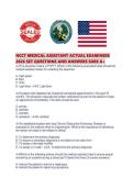 NCCT MEDICAL ASSISTANT ACTUAL EXAMINERS 2026 SET QUESTIONS AND ANSWERS SURE A&period;pdf