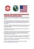 TEXAS ALL LINES ADJUSTER FINAL EXAM ACTUAL QUESTIONS AND ANSWERS SURE A&period;pdf