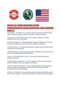TEXAS ALL LINES ADJUSTER LATEST COMPREHENSIVE EXAM QUESTIONS AND ANSWERS SURE A&period;pdf&NewLine;&NewLine;