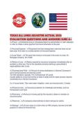 TEXAS ALL LINES ADJUSTER ACTUAL 2026 EVALUATION QUESTIONS AND ANSWERS SURE