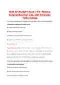 NUR201 Exam 3 V1&ndash;V3 &vert; NUR 201 Exam 3 V1&ndash;V3 &vert; Medical Surgical Nursing I &vert; Fortis College &vert; Complete Exam Bundle with Detailed Verified Answers