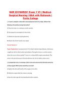 NUR201 Exam 1 V1&ndash;V3 &vert; NUR 201 Exam 1 V1&ndash;V3 &vert; Medical Surgical Nursing I &vert; Fortis College &vert; Complete Exam Bundle with Detailed Verified Answers