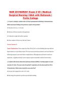 NUR201 Exam 2 V1&ndash;V3 &vert; NUR 201 Exam 2 V1&ndash;V3 &vert; Medical Surgical Nursing I &vert; Fortis College &vert; Complete Exam Bundle with Detailed Verified Answers