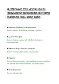 MH701 EXAM 1 2026 MENTAL HEALTH&NewLine;FOUNDATIONS ASSESSMENT QUESTIONS&NewLine;SOLUTIONS FINAL STUDY GUIDE&NewLine;