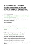 MH701 EXAM 1 2026 PSYCHIATRIC&NewLine;NURSING PRINCIPLES REVIEW PAPER&NewLine;ANSWERS COMPLETE LEARNING PACK&NewLine;