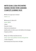 MH701 EXAM 2 2026 PSYCHIATRIC&NewLine;NURSING REVIEW PAPER ANSWERS&NewLine;COMPLETE LEARNING PACK