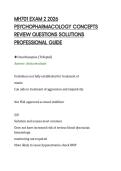 MH701 EXAM 2 2026&NewLine;PSYCHOPHARMACOLOGY CONCEPTS&NewLine;REVIEW QUESTIONS SOLUTIONS&NewLine;PROFESSIONAL GUIDE