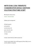 MH701 EXAM 2 2026 THERAPEUTIC&NewLine;COMMUNICATION MODULE QUESTIONS&NewLine;SOLUTIONS STRUCTURED SCRIPT&NewLine;