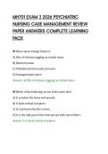 MH701 EXAM 3 2026 PSYCHIATRIC&NewLine;NURSING CASE MANAGEMENT REVIEW&NewLine;PAPER ANSWERS COMPLETE LEARNING&NewLine;PACK&NewLine;