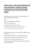 MH701 EXAM 3 2026 PSYCHOPATHOLOGY&NewLine;AND DIAGNOSTIC CRITERIA MODULE&NewLine;QUESTIONS SOLUTIONS STRUCTURED&NewLine;SCRIPT