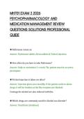 MH701 EXAM 3 2026&NewLine;PSYCHOPHARMACOLOGY AND&NewLine;MEDICATION MANAGEMENT REVIEW&NewLine;QUESTIONS SOLUTIONS PROFESSIONAL&NewLine;GUIDE&NewLine;