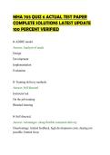 MHA 703 QUIZ 6 ACTUAL TEST PAPER&NewLine;COMPLETE SOLUTIONS LATEST UPDATE&NewLine;100 PERCENT VERIFIED&NewLine;