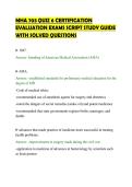 MHA 703 QUIZ 6 CERTIFICATION&NewLine;EVALUATION EXAMS SCRIPT STUDY GUIDE&NewLine;WITH SOLVED QUESTIONS