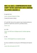 MHA 703 QUIZ 6 COMPREHENSIVE EXAM&NewLine;SCRIPT TESTED QUESTIONS WITH VERIFIED&NewLine;SOLUTIONS GRADED A&plus;