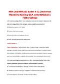 NUR 202&sol;NUR202 Exam 4 V2 &vert; Maternal&NewLine;Newborn Nursing Q&A with Rationale &vert; &NewLine;Fortis College