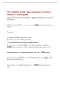 ATC TERMINAL BLOCK 1 Exam questions and answers&NewLine;Graded A&plus;&vert; latest update&NewLine;What is the purpose of the training team&quest; -To cultivate a positive learning&NewLine;environment&NewLine;OTJ Familiarization &lpar;OFJ&rpar; hours are hours spent -Monitoring an operational&NewLine;position&NewLine;Targ
