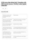 GCSS-Army Data Mining Test 1 &vert; Questions with&NewLine;100&percnt; Correct Answers &vert; Verified &vert; Latest Update&NewLine;2026&sol;2027&NewLine;