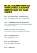MHA 710 ACTUAL EXAM BUNDLE DEAL&NewLine;CERTIFICATION EVALUATION EXAMS&NewLine;SCRIPT STUDY GUIDE WITH SOLVED&NewLine;QUESTIONS&NewLine;