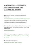 MHA 705 MODULE 4 CERTIFICATION&NewLine;EVALUATION 2026 STUDY GUIDE&NewLine;QUESTIONS AND ANSWERS