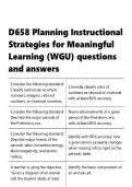 D658  &vert; Planning Instructional Strategies for Meaningful Learning &lpar;WGU&rpar;  &vert; questions and answers 